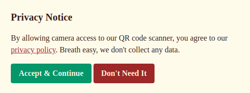 QR modal