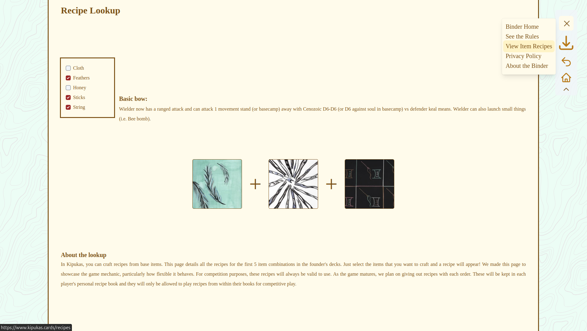 recipe lookup